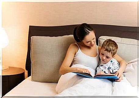 Mother reading to her son personalized stories for children