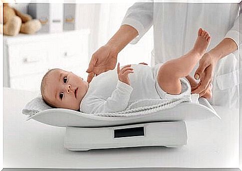 baby weighing on the scale